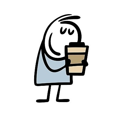 EPS 해외이미지 인물캐릭터 일러스트 한명 들기 사람 낙서 커피잔 심플 텀블러 해외202309 해외일러스트 일러캐릭터 캐릭터 1 커피 모션 잔 컵 파일형식 벡터