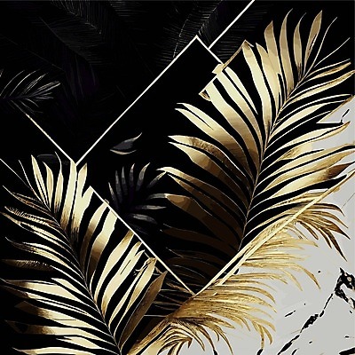 EPS 해외이미지 백그라운드 일러스트 사람없음 금색 풀잎 보테니컬아트 해외202309 해외일러스트 컬러 잎 풀_식물 파일형식 벡터