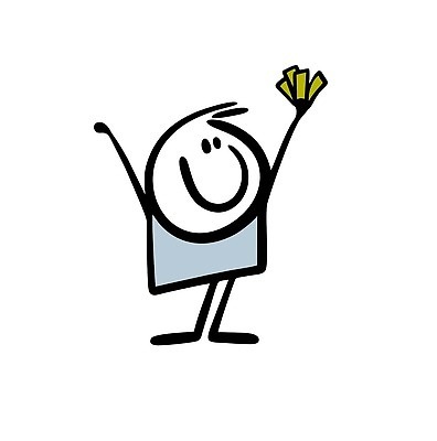 EPS 해외이미지 인물캐릭터 지폐 일러스트 한명 들기 사람 만세 낙서 심플 해외202309 해외일러스트 일러캐릭터 캐릭터 1 돈 모션 파일형식 벡터