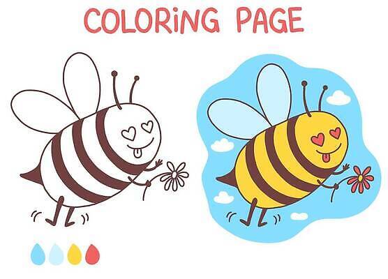 EPS 해외이미지 동물 디자인 행복 감정 곤충 백그라운드 일러스트 자연 미술 그래픽 봄 낙서 만화 그림 꿀 내추럴 고립 엘리먼트 벡터 해외202309 해외일러스트 계절 문화예술 생태계 파일형식