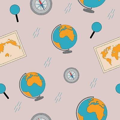 EPS 해외이미지 세계지도 일러스트 돋보기 사람없음 지구본 패턴백그라운드 나침반 베이지색 해외202309 해외일러스트 컬러 백그라운드 지도 패턴 세계 파일형식 벡터