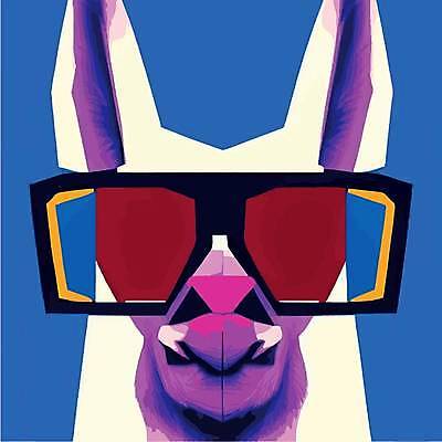 EPS 해외이미지 디자인 일러스트 사람없음 선글라스 팝아트 라마 해외202309 해외일러스트 안경 그림 파일형식 벡터
