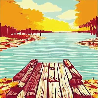 EPS 해외이미지 나무 일러스트 사람없음 노란색 숲 해외202309 해외일러스트 식물 컬러 파일형식 벡터