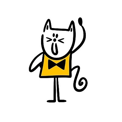 EPS 해외이미지 동물캐릭터 일러스트 사람없음 손들기 고양이 낙서 심플 해외202309 해외일러스트 일러캐릭터 동물 캐릭터 포유류 모션 반려동물 파일형식 벡터