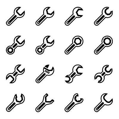 EPS 해외이미지 산업 일러스트 세트 픽토그램 금속 장비 공구 스패너 업무 작업실 플랫 수리 심볼 서비스 사인 고정 정비공 유지 UI 고립 엘리먼트 지원 철강 벡터 해외202309 해외일러스트 재질 도구 작업 기술자 파일형식