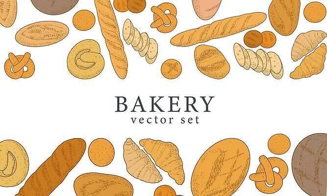 EPS 해외이미지 배너 선 음식 일러스트 프레임 세트 케이크 상점 식당 식사 빵집 수확 시골 도넛 낙서 바게트 상품 낟알 스케치 컵케이크 시리얼 밀 수집 심볼 메뉴 그림 질감 복고 보리 윤곽 밀가루 토스트 머핀 베이글 우표 덩어리 프랑스어 그런지 번 옛날 페스츄리 호밀 브레첼 국경 해외202309 해외일러스트 문자 빵 농업 디저트 곡류 미술 가루 파일형식 벡터