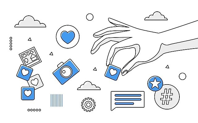 EPS 해외이미지 손 일러스트 비즈니스 파란색 디지털 정보 잡기 업무 스마트 분석 온라인 경영 데이터베이스 인터페이스 해외202310 해외일러스트 컬러 컨셉 모션 신체부위 작업 파일형식 벡터