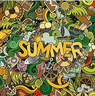 EPS 해외이미지 일러스트 어류 사람없음 카메라 낙서 쪼리 가득함 닻 레터링 구명부환 해외202309 해외일러스트 전자제품 수중동물 안전장비 샌들 튜브 파일형식 벡터