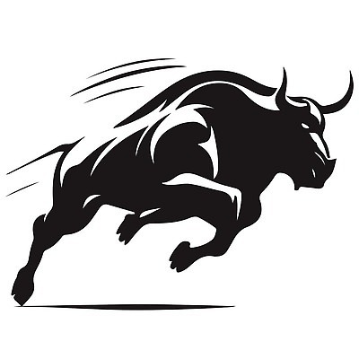 EPS 해외이미지 야생동물 선 일러스트 사람없음 검은색 심볼 황소 심플 해외202309 해외일러스트 동물 컬러 소 파일형식 벡터