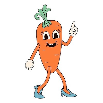 EPS 해외이미지 캐릭터 스티커 일러스트 부활절 표정 사람없음 당근 만화 심볼 복고 코믹 마스코트 엘리먼트 해외202309 해외일러스트 일러캐릭터 기념일 뿌리채소 파일형식 벡터