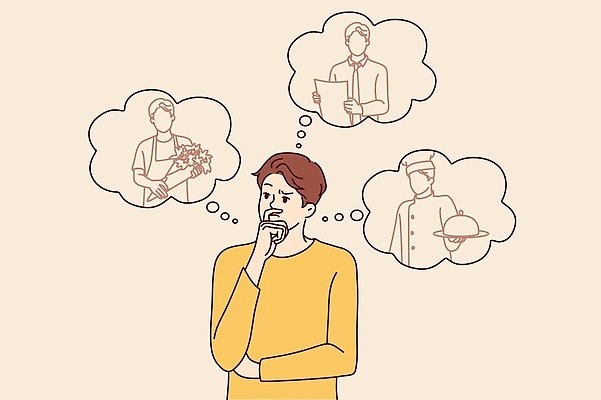 EPS 해외이미지 직업 남자 생각 일러스트 청소년 한명 상반신 요리사 비즈니스맨 선택 고민 경영자 장래희망 플로리스트 십대남자한명만 해외202309 해외일러스트 1 감정 컨셉 비즈니스 사람 직장인 리더 남자한명만 십대남자만 파일형식 벡터