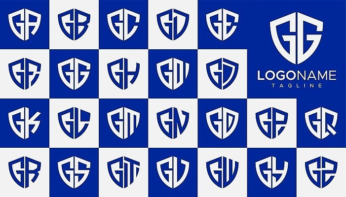 EPS 해외이미지 템플릿 디자인 일러스트 타이포그라피 그래픽 세트 방어 보호 G 편지 수집 심볼 보따리 군용 보안 심플 육군 방패 바둑 레터링 벡터 브랜딩 해외202309 해외일러스트 문자 알파벳 컨셉 놀이 군대 안전 파일형식 영어