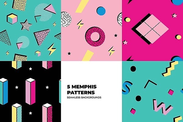 EPS 해외이미지 별 분홍색 패턴 일러스트 사람없음 그래픽 세트 사각형 검은색 원형 삼각형 S W 민트색 번개모양 멤피스디자인 해외202309 해외일러스트 자연요소 모양 도형 디자인 알파벳 컬러 무늬 번개 파일형식 벡터