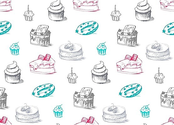 EPS 해외이미지 백그라운드 패턴 일러스트 사람없음 빵집 도넛 조각케이크 스케치 컵케이크 해외202309 해외일러스트 무늬 디저트 미술 케이크 상점 파일형식 벡터
