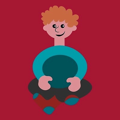 EPS 해외이미지 디자인 남자 어린이 백그라운드 십자가 일러스트 앉기 소년 내부 책 공책 땅 그림 정사각형 엘리먼트 항목 아바타 해외202309 해외일러스트 도형 모션 문구용품 사람 파일형식 벡터