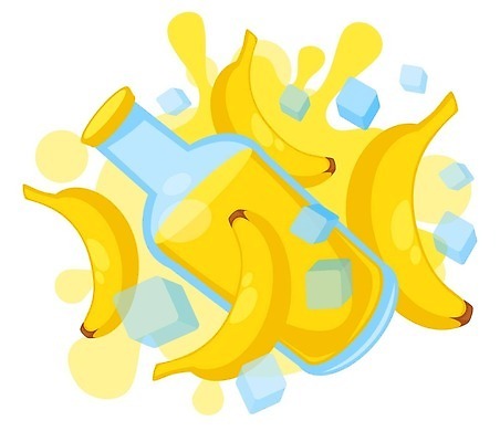 EPS 해외이미지 일러스트 바나나 사람없음 노란색 얼음 주스 달콤 바나나주스 음료수병 해외202309 해외일러스트 자연요소 음료 컬러 과일 맛 과일주스 병_담는 파일형식 벡터