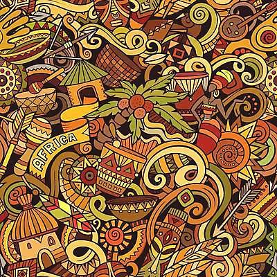 EPS 해외이미지 백그라운드 패턴 일러스트 아프리카 화살 사람없음 야자수 낙서 가득함 활 아프리카건축 아프리카문화 해외일러스트 나무 나라 외국문화 무늬 해외건축 파일형식 벡터