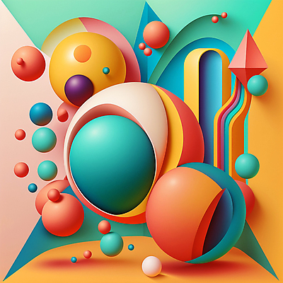 JPG 해외이미지 디자인 예술 선 일러스트 추상 미래 사람없음 컬러풀 원형 화려 입체 기하학 해외202309 해외일러스트 도형 컬러 컨셉 무늬 파일형식