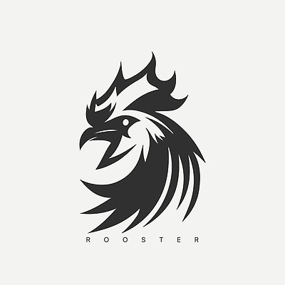 EPS 해외이미지 야생동물 선 일러스트 사람없음 검은색 닭 심볼 심플 해외202309 해외일러스트 동물 컬러 조류 파일형식 벡터