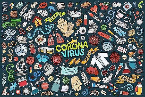 EPS 해외이미지 클립아트 디자인 컬러 과학 일러스트 실험 가면 안전 치료 장식 약 열 호흡기관 호흡 보호 낙서 질병 만화 수집 심볼 오브젝트 예방 감염 미생물 비누 박테리아 경보 기침 백신 위생관리 전염병 사스 벡터 코로나바이러스 해외202309 해외일러스트 컨셉 의학 생물 관리 위생용품 장기_의학 바이러스 파일형식