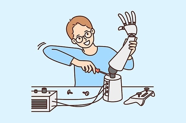 EPS 해외이미지 라이프스타일 남자 안경 일러스트 한명 상반신 성인 기계 기쁨 나사 만들기 팔 게임콘트롤러 성인남자한명만 해외일러스트 1 잡화 감정 모션 사람 생활 신체부위 공구 게임기 남자한명만 성인남자만 파일형식 벡터