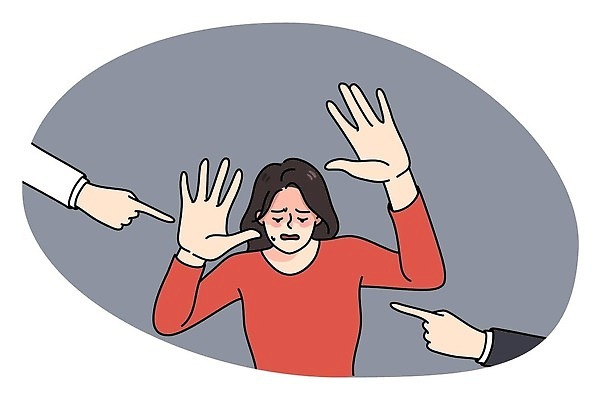 EPS 해외이미지 손 여자 일러스트 한명 성인 신체부위 손들기 고통 가리킴 삿대질 피해자 성인여자한명만 해외202309 해외일러스트 1 감정 모션 사람 손짓 피해 여자한명만 성인여자만 파일형식 벡터