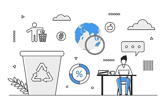 EPS 해외이미지 전신 남자 지구 일러스트 비즈니스 한명 성인 파란색 디지털 정보 쓰레기통 업무 스마트 분석 온라인 경영 데이터베이스 인터페이스 성인남자한명만 해외202310 해외일러스트 1 컬러 컨셉 사람 작업 남자한명만 성인남자만 파일형식 벡터