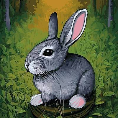 EPS 해외이미지 야생동물 일러스트 사람없음 토끼 숲 해외202309 해외일러스트 동물 포유류 반려동물 파일형식 벡터