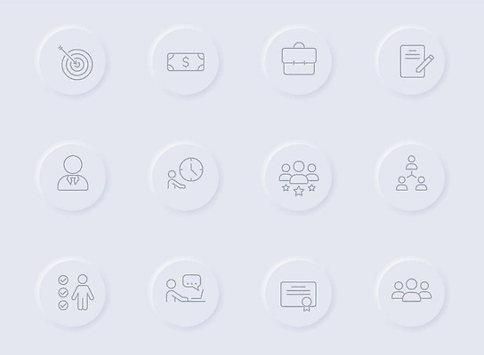 EPS 해외이미지 서류가방 일러스트 통신 그림자 빛 세트 픽토그램 웹 회색 원형 목표 수집 심볼 계약 사인 경영자 심플 고무 월급 UI 수입 승자 채용 후보 벡터 해외202309 해외일러스트 도형 컬러 컨셉 인터넷 가방 비즈니스 리더 파일형식