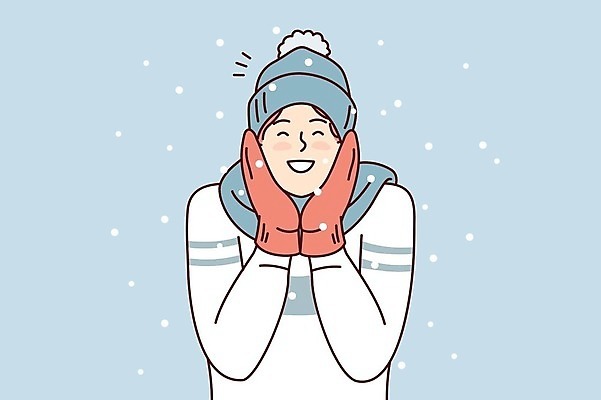 EPS 해외이미지 남자 겨울 일러스트 따뜻함 한명 서기 상반신 성인 목도리 눈송이 스웨터 겨울옷 긍정 꽃받침 성인남자한명만 손모아장갑 해외202309 해외일러스트 1 잡화 옷 계절 장갑 컨셉 상의 모션 눈_날씨 사람 손짓 남자한명만 성인남자만 파일형식 벡터