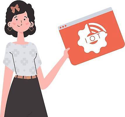 EPS 해외이미지 여자 일러스트 한명 들기 상반신 성인 인터넷창 사물인터넷 성인여자한명만 해외202309 해외일러스트 1 인터넷 모션 정보기술 사람 여자한명만 성인여자만 파일형식 벡터