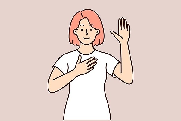 EPS 해외이미지 라이프스타일 여자 일러스트 한명 상반신 성인 손들기 기쁨 선서 성인여자한명만 해외일러스트 1 감정 모션 사람 생활 맹세 여자한명만 성인여자만 파일형식 벡터