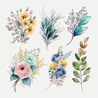 EPS 해외이미지 꽃 잎 일러스트 사람없음 장식 해외202309 해외일러스트 식물 파일형식 벡터