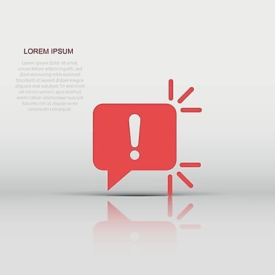 EPS 해외이미지 말풍선 일러스트 경고 사람없음 빨간색 느낌표 위험 심볼 신호 반대 해외202309 해외일러스트 기호 컬러 컨셉 파일형식 벡터