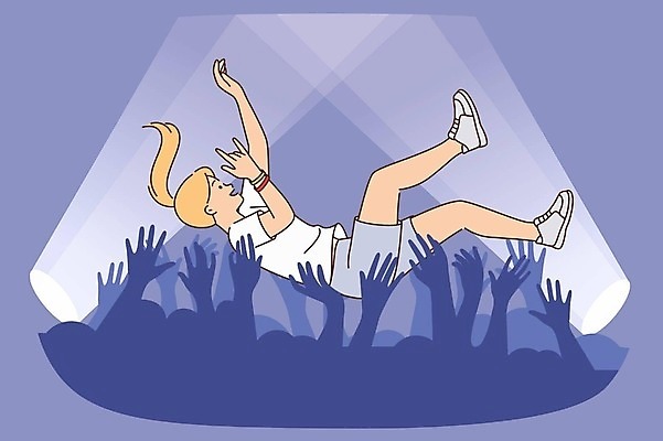 EPS 해외이미지 전신 라이프스타일 손 여자 음악 일러스트 한명 성인 축제 기쁨 헹가래 성인여자한명만 해외일러스트 1 감정 문화예술 사람 생활 신체부위 축하 여자한명만 성인여자만 파일형식 벡터