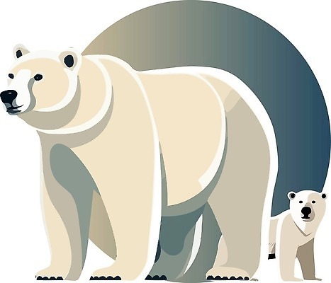 EPS 해외이미지 야생동물 새끼 두마리 일러스트 사람없음 큼 북극곰 해외202309 해외일러스트 동물 2 곰 크기 파일형식 벡터