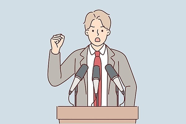 EPS 해외이미지 남자 일러스트 한명 상반신 성인 손들기 주먹 강의 마이크 단상 성인남자한명만 해외일러스트 1 음향기기 모션 사람 남자한명만 성인남자만 파일형식 벡터