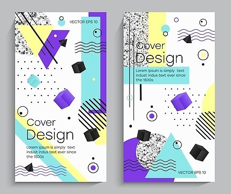 EPS 해외이미지 디자인 배너 선 패턴 일러스트 사람없음 그래픽 세트 사각형 점 삼각형 기하학 멤피스디자인 해외202309 해외일러스트 도형 무늬 파일형식 벡터