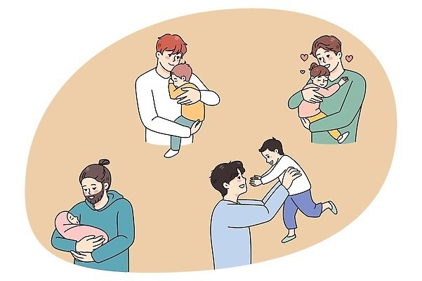 EPS 해외이미지 전신 여자 남자 딸 아들 어린이 일러스트 안기 사랑 들기 소년 여러명 성인 하트 아빠 들어올리기 해외일러스트 모양 감정 다수 가족 모션 사람 파일형식 벡터