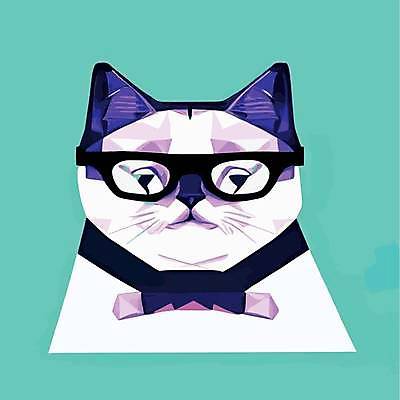 EPS 해외이미지 디자인 안경 일러스트 사람없음 고양이 팝아트 해외202309 해외일러스트 잡화 포유류 반려동물 그림 파일형식 벡터