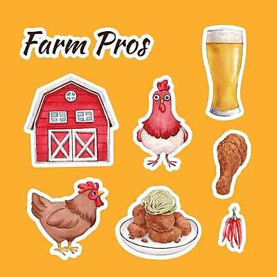 EPS 해외이미지 동물 행복 음료 음식 스티커 고추 맥주 사람없음 농장 마을 치킨 닭 맛 해외202309 해외일러스트 감정 컨셉 농업 채소 조류 주류 닭고기요리 파일형식 벡터