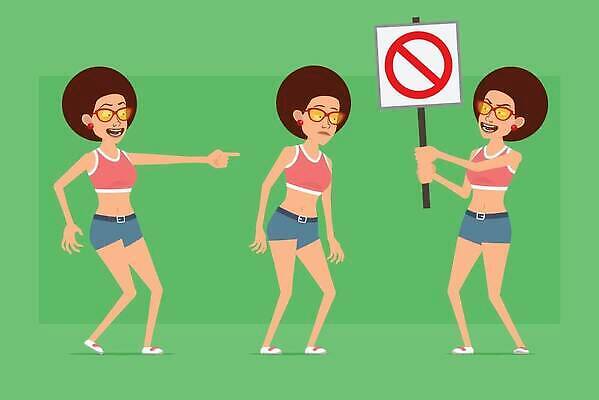 EPS 해외이미지 모델 캐릭터 여자 행복 얼굴 분홍색 셔츠 일러스트 반바지 휴가 휴식 거리 피곤 서기 미소 웃음 여름 세트 선글라스 걷기 청바지 표현 잡기 플랫 만화 사인 애니메이션 반항 고립 항의 스타일 벡터 해외202309 해외일러스트 일러캐릭터 계절 감정 안경 컬러 컨셉 상의 바지 모션 표정 사람 신체부위 파일형식 잡화 옷 하의