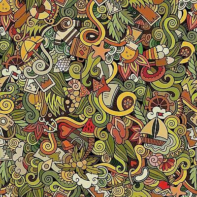 EPS 해외이미지 수영복 여행 백그라운드 패턴 일러스트 수박 사람없음 야자수 파라솔 낙서 샌들 가득함 키_배핸들 닻 해외일러스트 나무 옷 신발 무늬 과일 핸들 파일형식 벡터