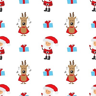 EPS 해외이미지 전신 노년 남자 백그라운드 크리스마스 겨울 패턴 음표 일러스트 여러명 선물상자 산타클로스 손들기 루돌프 노인남자만 해외일러스트 기호 계절 기념일 음악 다수 무늬 모션 사슴 선물 사람 성인 상자 남자만 노인만 파일형식 벡터