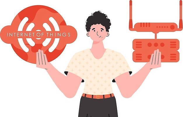 EPS 해외이미지 남자 일러스트 한명 들기 상반신 성인 와이파이 사물인터넷 성인남자한명만 해외202309 해외일러스트 1 모션 정보기술 사람 무선인터넷 남자한명만 성인남자만 파일형식 벡터