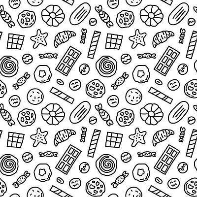 EPS 해외이미지 디자인 별 음식 백그라운드 패턴 일러스트 티타임 디저트 사탕 크래커 쿠키 케이크 초콜릿 얼음 빵집 사막 흰색 대접 바 원형 변화 비엔나 달콤 아침식사 낙서 인쇄 잼 만화 설탕 굽기 먹기 뿌리기 포장지 윤곽 손그림 패키지 젤리 페스츄리 핸드메이드 벡터 해외202309 해외일러스트 자연요소 도형 빵 컬러 컨셉 무늬 포장 모션 휴식 상점 식사 소스_음식 오스트리아 맛 구이 파일형식