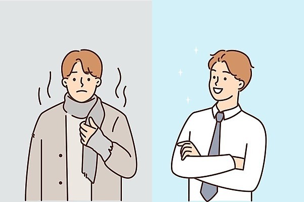 EPS 해외이미지 남자 일러스트 비즈니스 상반신 성인 두명 팔짱 노숙자 성인남자만 해외일러스트 모션 사람 남자만 성인만 파일형식 벡터