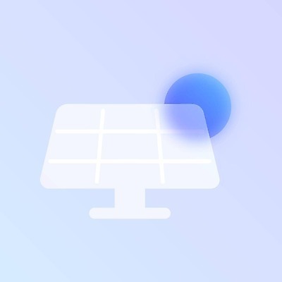 EPS 해외이미지 일러스트 사람없음 파란색 원형 투명 그린에너지 친환경 집열판 글래스모피즘 해외202309 해외일러스트 도형 디자인 컬러 환경 에너지 태양에너지 파일형식 벡터