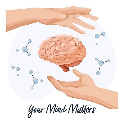 EPS 해외이미지 손 일러스트 신체부위 뇌 정신건강 해외202309 해외일러스트 건강 사람 파일형식 벡터