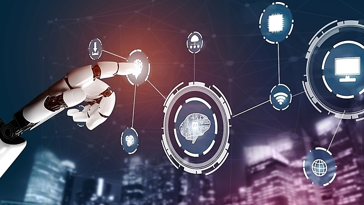 JPG 해외이미지 손 일러스트 미래 기술 신체부위 파란색 지구본 3D 디지털 모니터 터치 가리킴 도시 네트워크 로봇 톱니바퀴 보케 와이파이 해외202309 해외포토 포토 컬러 컨셉 사람 손짓 컴퓨터 디지털합성 무선인터넷 파일형식